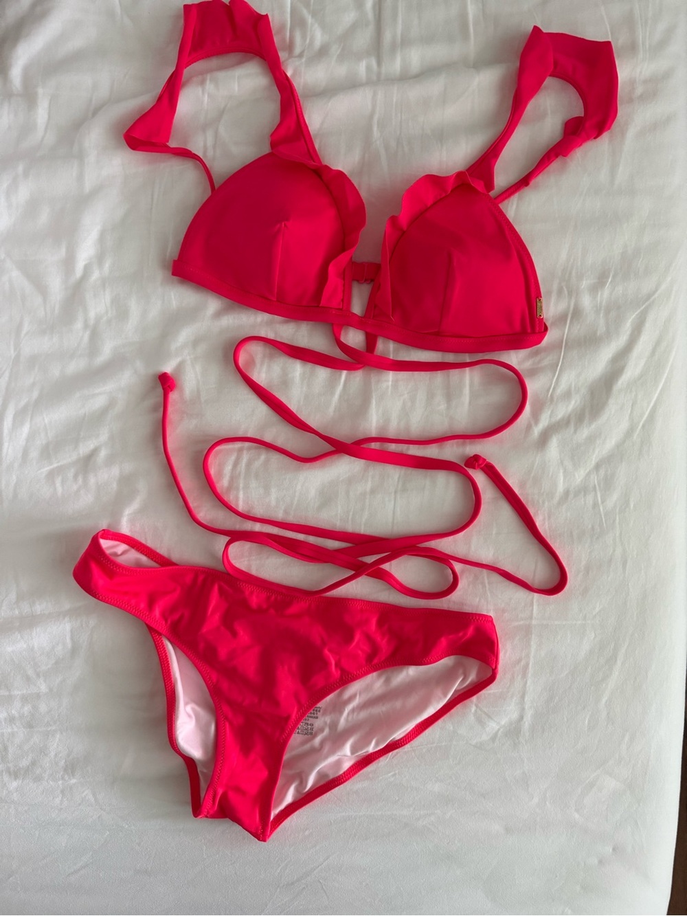 PINK Victoria's Secret Neon Pink Lined Bikini Bottoms